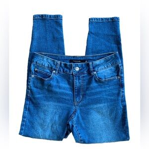 Tahari Kelly Mid-Rise Skinny Jeans ~ Size 8/29  Medium Wash, Tapered ankle